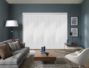 Freefold Victorian Shaker White Internal Folding Sliding Doors